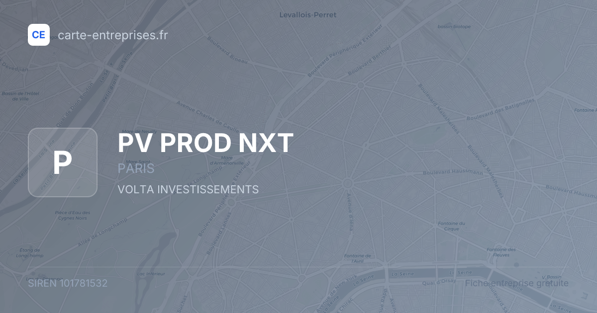 PV PROD NXT — 101781532 — carte-entreprises.fr