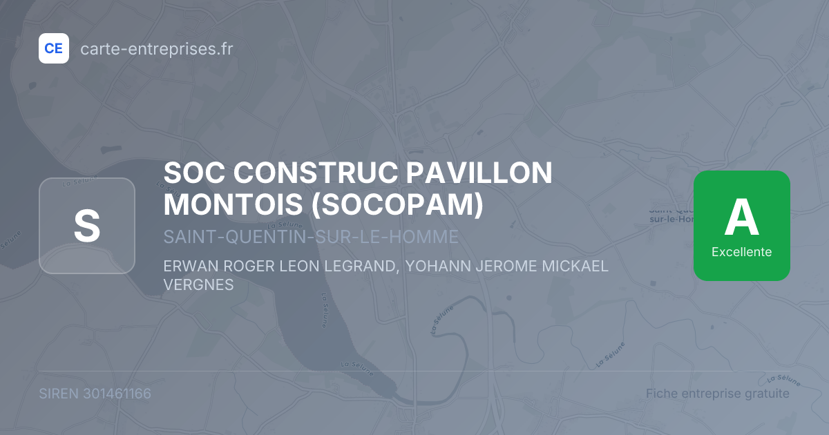 SOC CONSTRUC PAVILLON MONTOIS (SOCOPAM) — 301461166 — carte-entreprises.fr