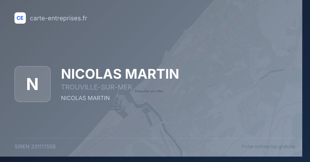 NICOLAS MARTIN — 331117556 — carte-entreprises.fr