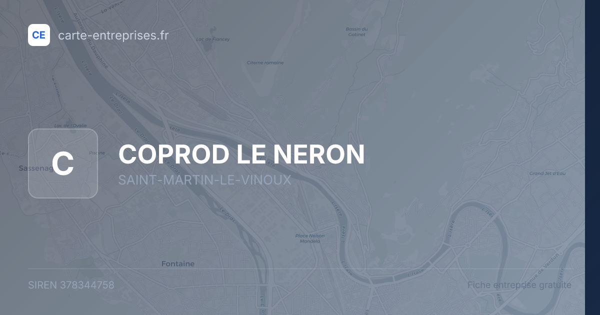 COPROD LE NERON — 378344758 — carte-entreprises.fr