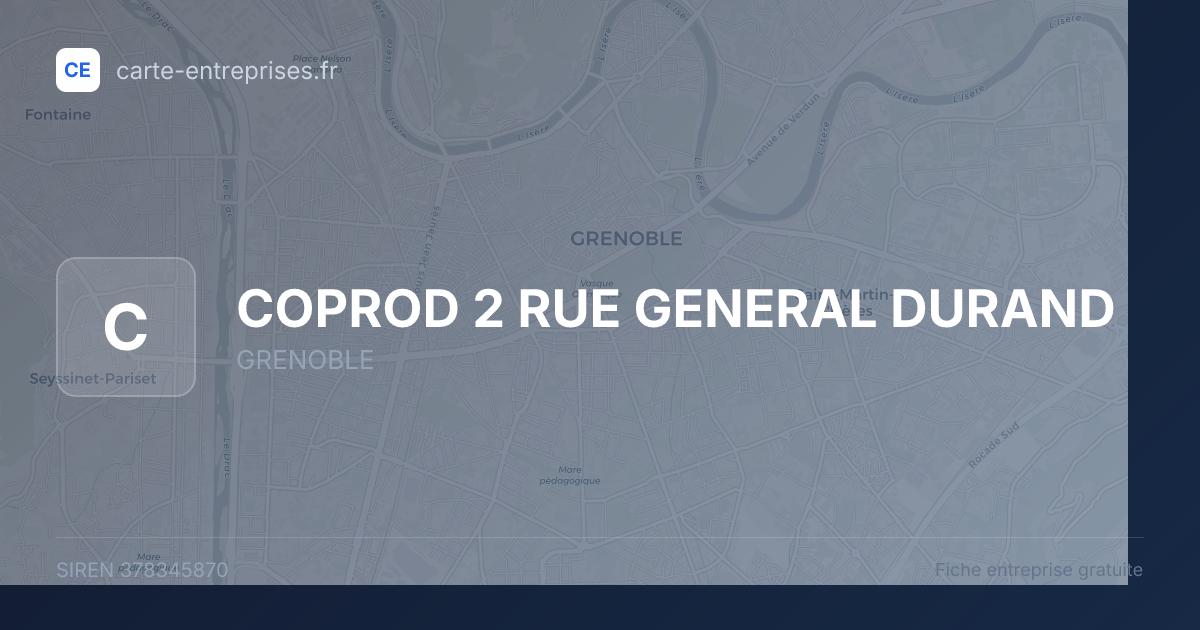 COPROD 2 RUE GENERAL DURAND — 378345870 — carte-entreprises.fr
