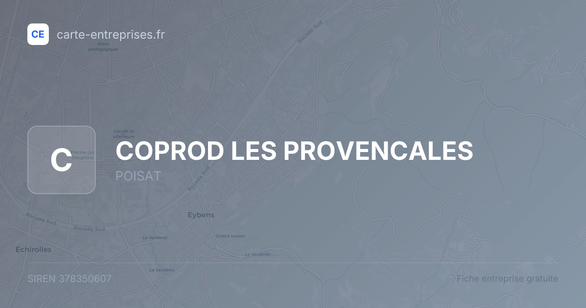 COPROD LES PROVENCALES — 378350607 — carte-entreprises.fr