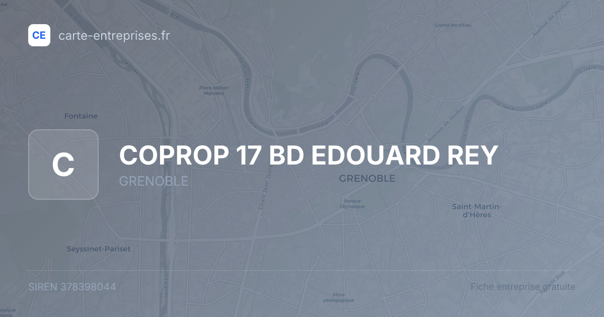 COPROP 17 BD EDOUARD REY — 378398044 — carte-entreprises.fr