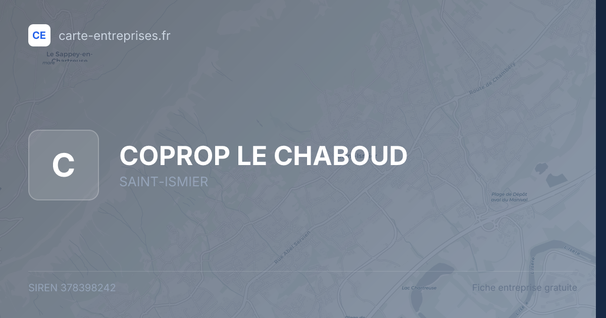 COPROP LE CHABOUD — 378398242 — carte-entreprises.fr