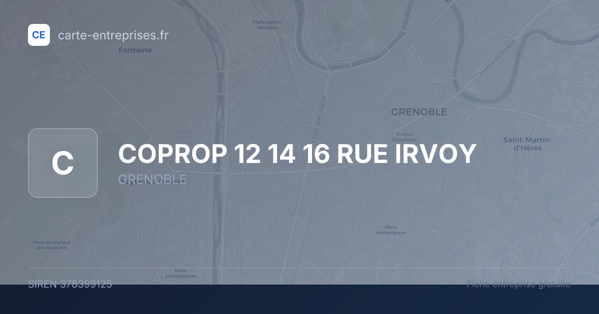 COPROP 12 14 16 RUE IRVOY — 378399125 — carte-entreprises.fr