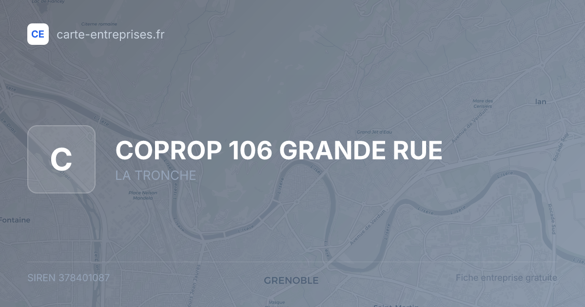 COPROP 106 GRANDE RUE — 378401087 — carte-entreprises.fr
