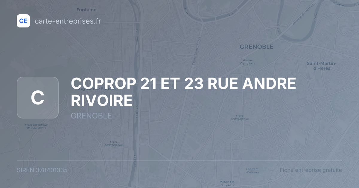 COPROP 21 ET 23 RUE ANDRE RIVOIRE — 378401335 — carte-entreprises.fr
