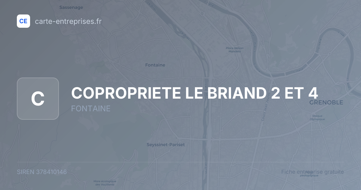 COPROPRIETE LE BRIAND 2 ET 4 — 378410146 — carte-entreprises.fr