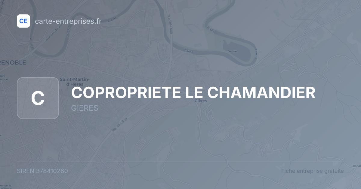 COPROPRIETE LE CHAMANDIER — 378410260 — carte-entreprises.fr