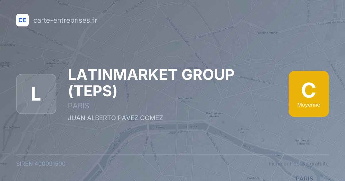 LATINMARKET GROUP (TEPS) — 400091500 — carte-entreprises.fr