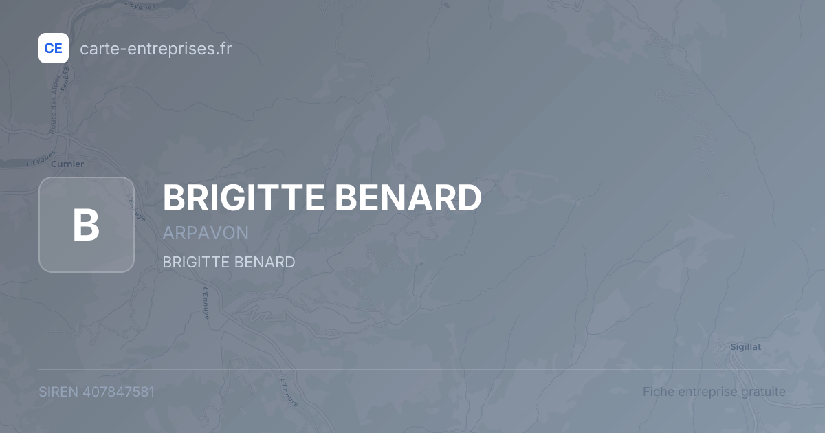 BRIGITTE BENARD — 407847581 — carte-entreprises.fr