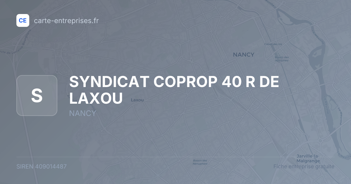 SYNDICAT COPROP 40 R DE LAXOU — 409014487 — carte-entreprises.fr