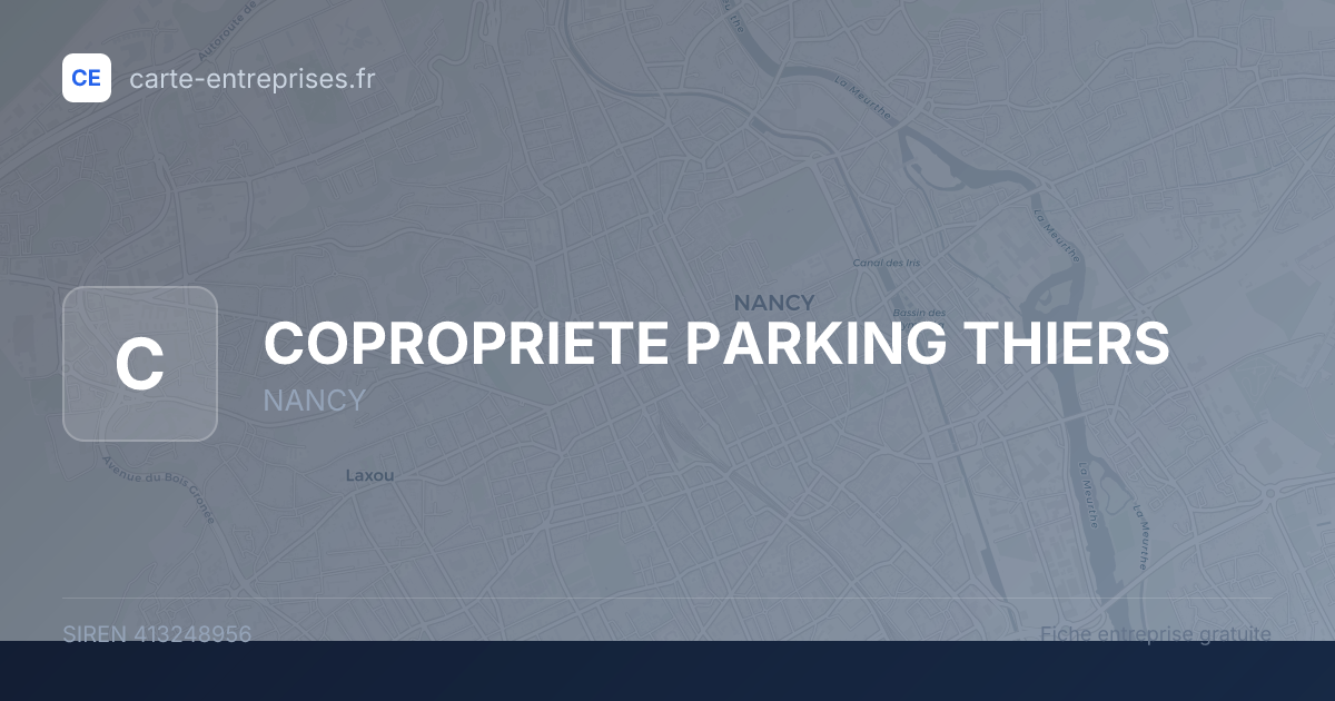 COPROPRIETE PARKING THIERS — 413248956 — carte-entreprises.fr