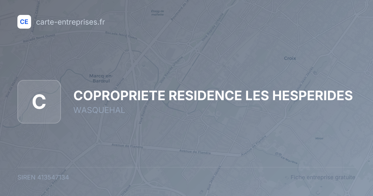 COPROPRIETE RESIDENCE LES HESPERIDES — 413547134 — carte-entreprises.fr