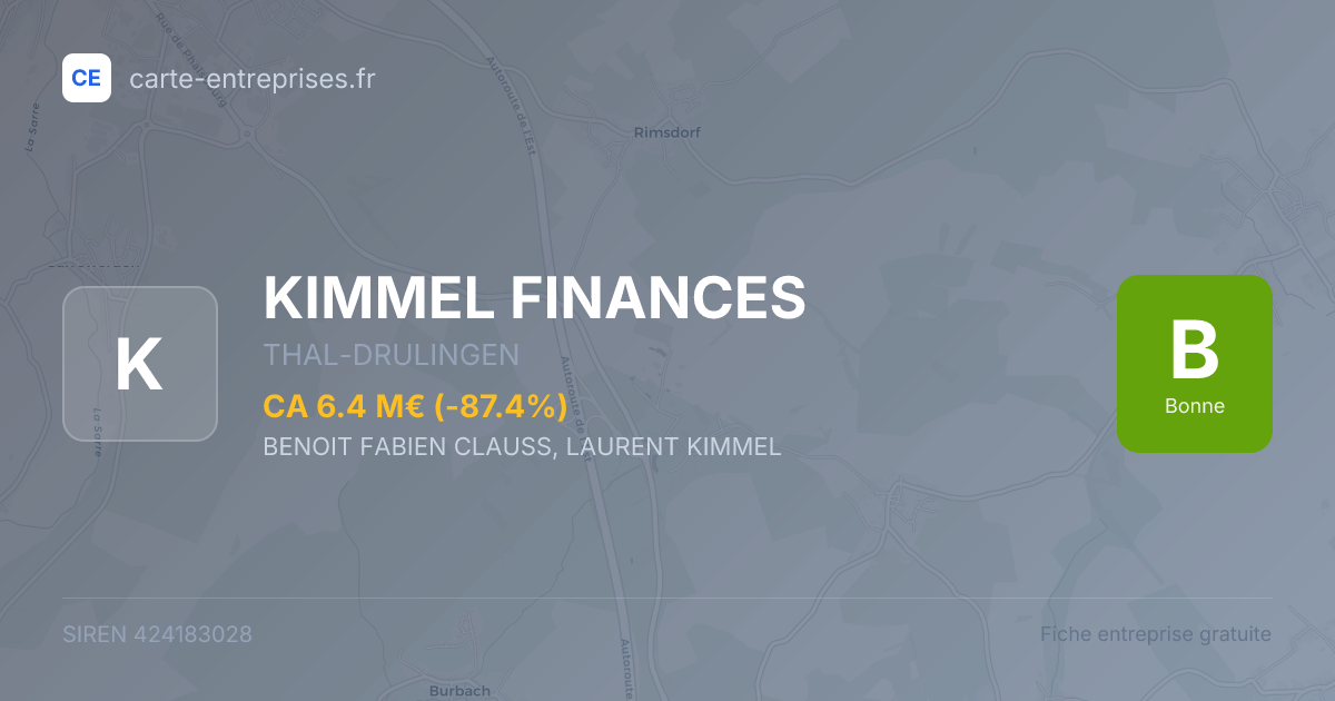 KIMMEL FINANCES — 424183028 — carte-entreprises.fr
