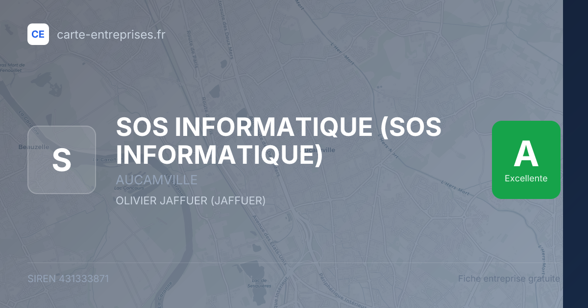 SOS INFORMATIQUE (SOS INFORMATIQUE) — 431333871 — carte-entreprises.fr