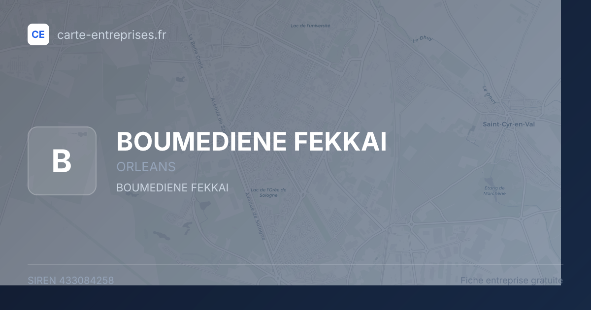 BOUMEDIENE FEKKAI — 433084258 — carte-entreprises.fr