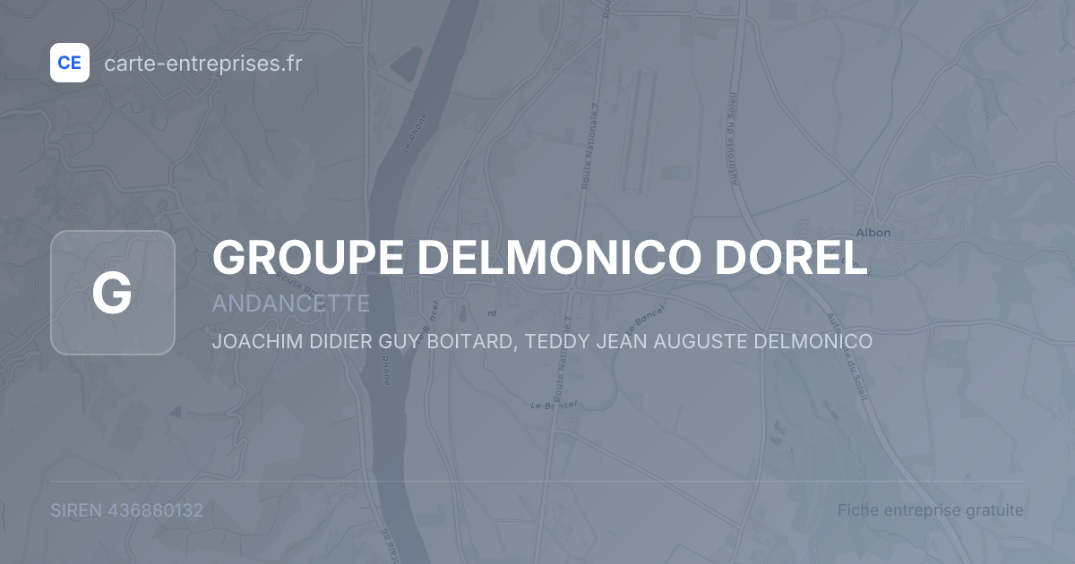 GROUPE DELMONICO DOREL — 436880132 — carte-entreprises.fr