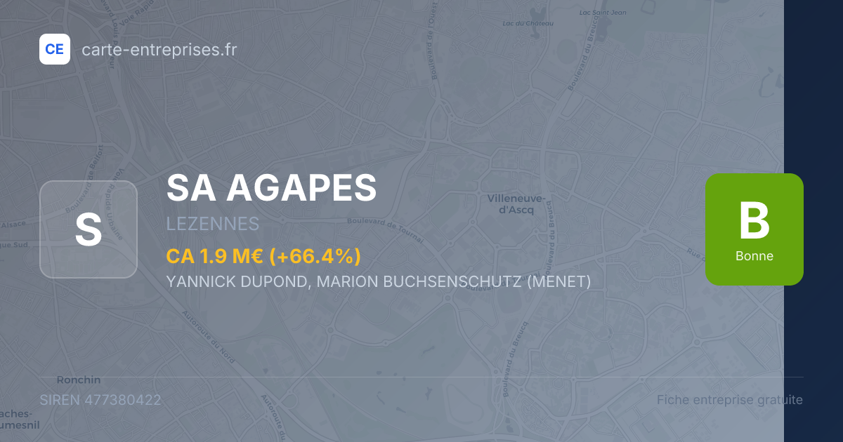 SA AGAPES — 477380422 — carte-entreprises.fr