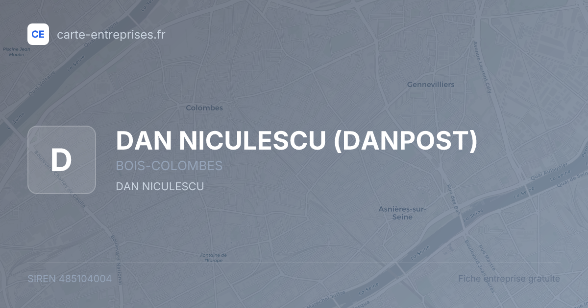 DAN NICULESCU (DANPOST) — 485104004 — carte-entreprises.fr