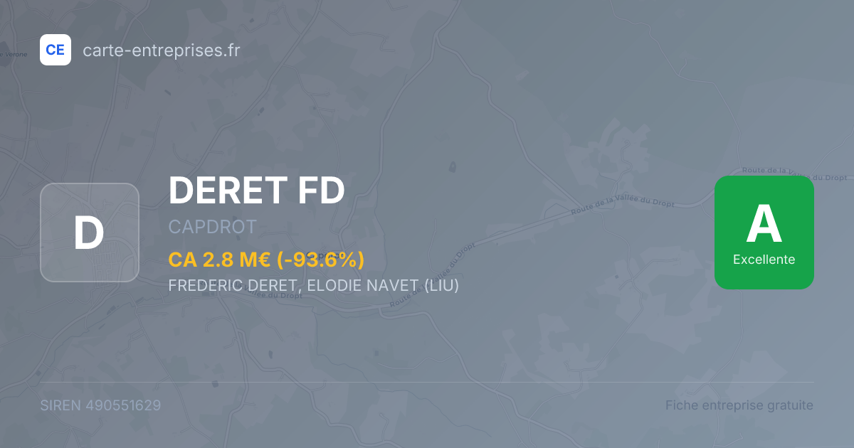 DERET FD — 490551629 — carte-entreprises.fr