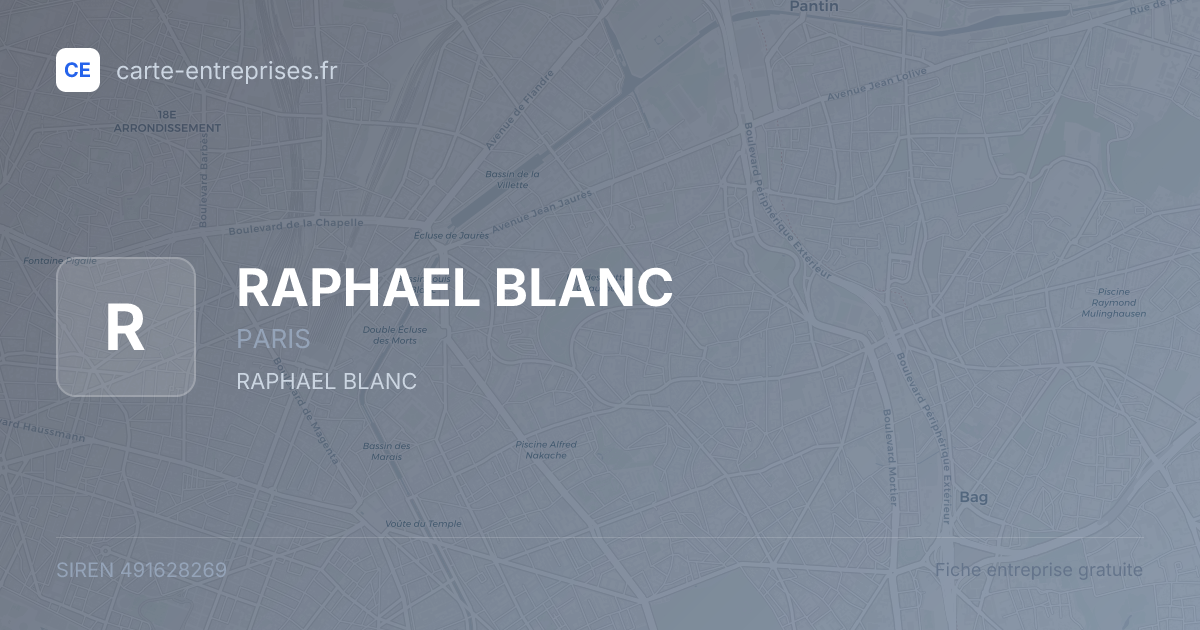 RAPHAEL BLANC — 491628269 — carte-entreprises.fr