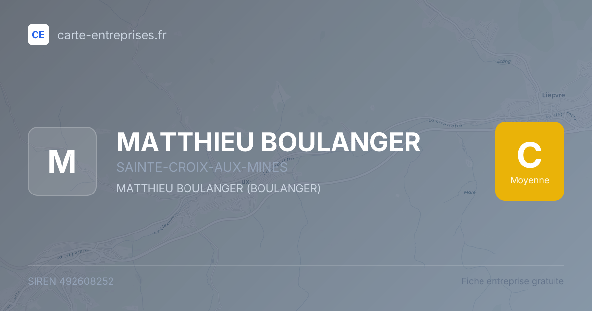 MATTHIEU BOULANGER — 492608252 — carte-entreprises.fr