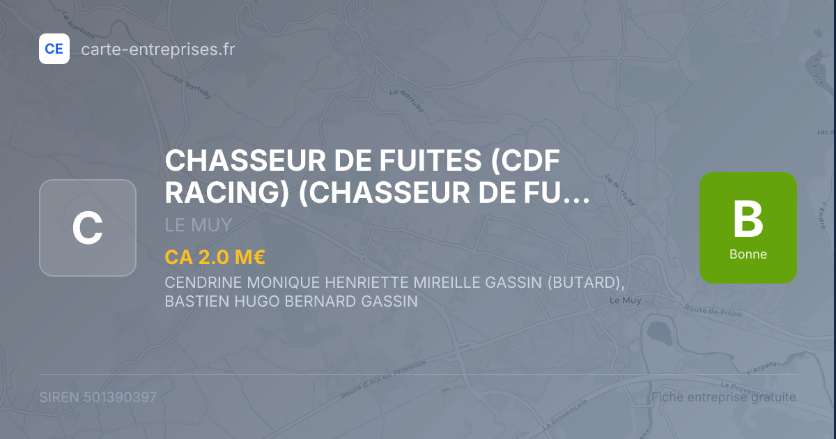 CHASSEUR DE FUITES (CDF RACING) (CHASSEUR DE FUITES) — 501390397 — carte-entreprises.fr