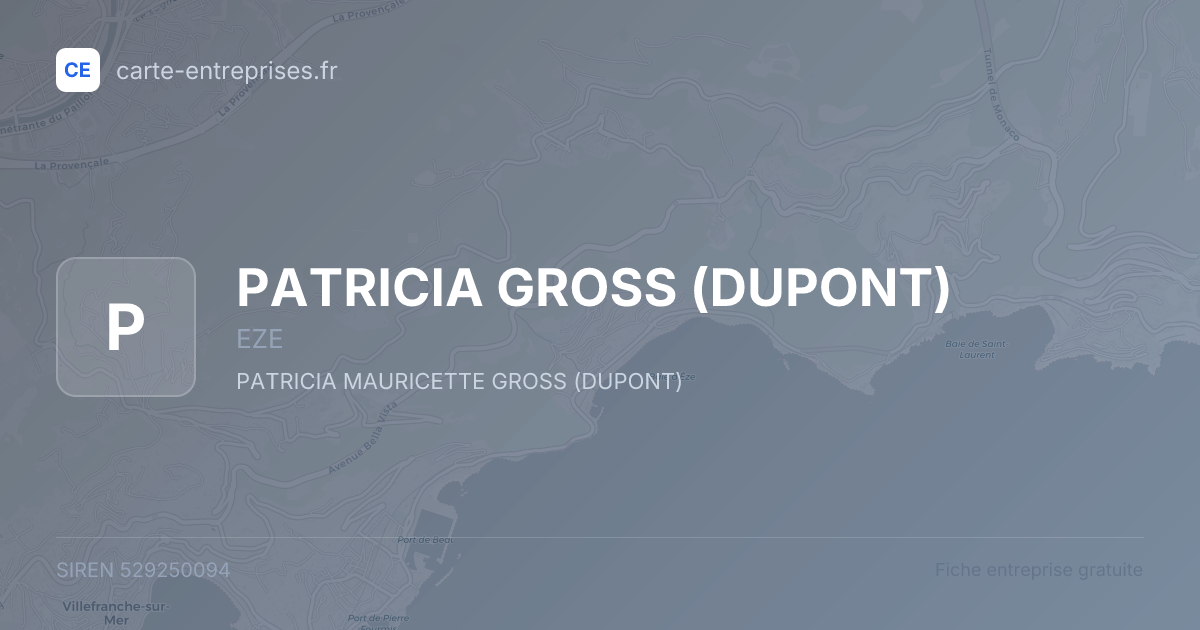 PATRICIA GROSS (DUPONT) — 529250094 — carte-entreprises.fr