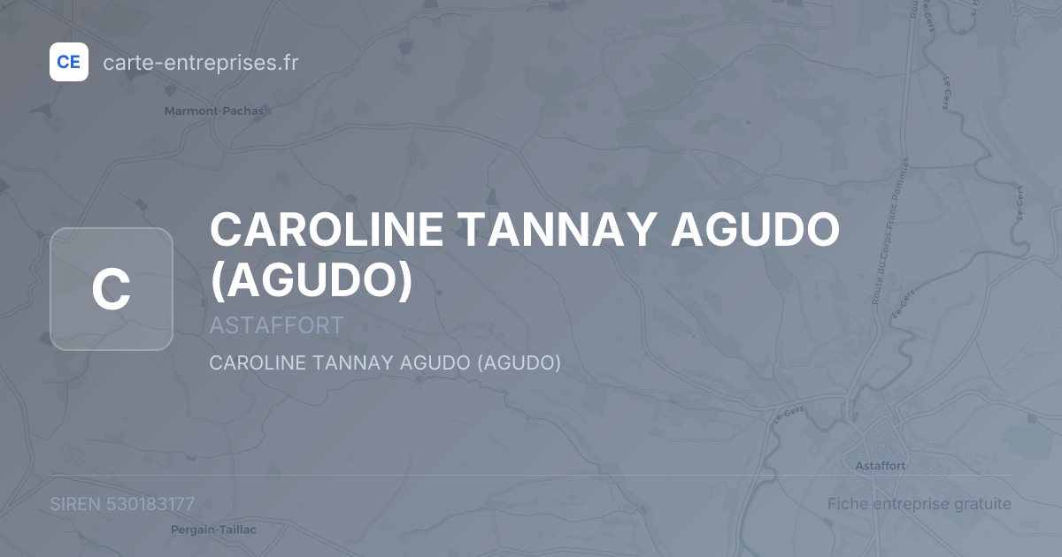 CAROLINE TANNAY AGUDO (AGUDO) — 530183177 — carte-entreprises.fr