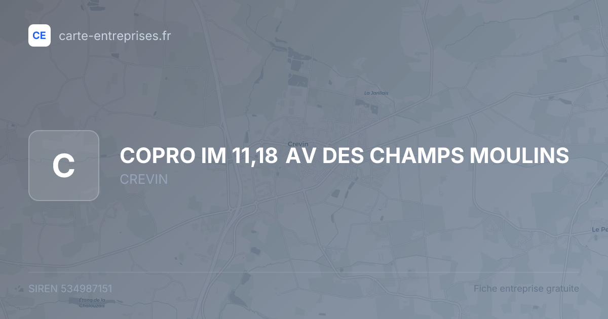 COPRO IM 11,18 AV DES CHAMPS MOULINS — 534987151 — carte-entreprises.fr
