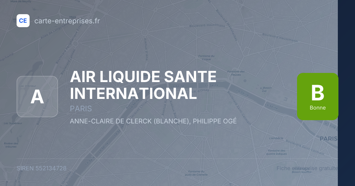 AIR LIQUIDE SANTE INTERNATIONAL — 552134728 — carte-entreprises.fr