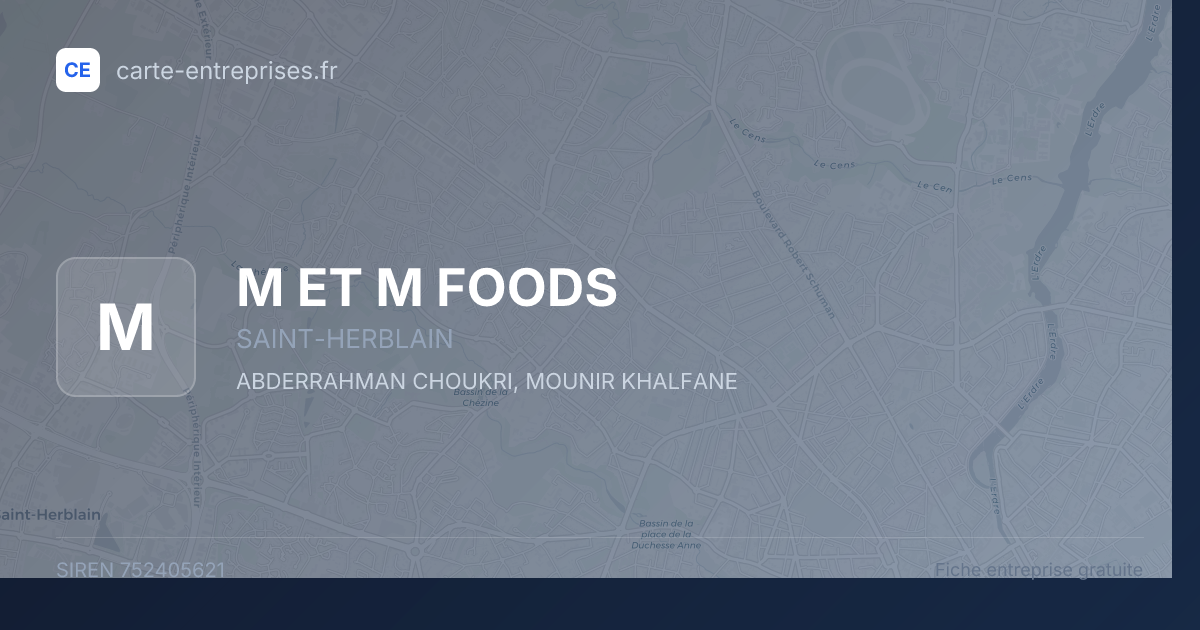 M ET M FOODS — 752405621 — carte-entreprises.fr