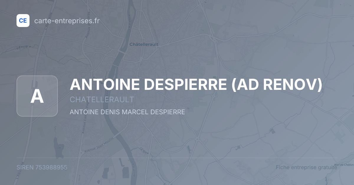 ANTOINE DESPIERRE (AD RENOV) — 753988955 — carte-entreprises.fr