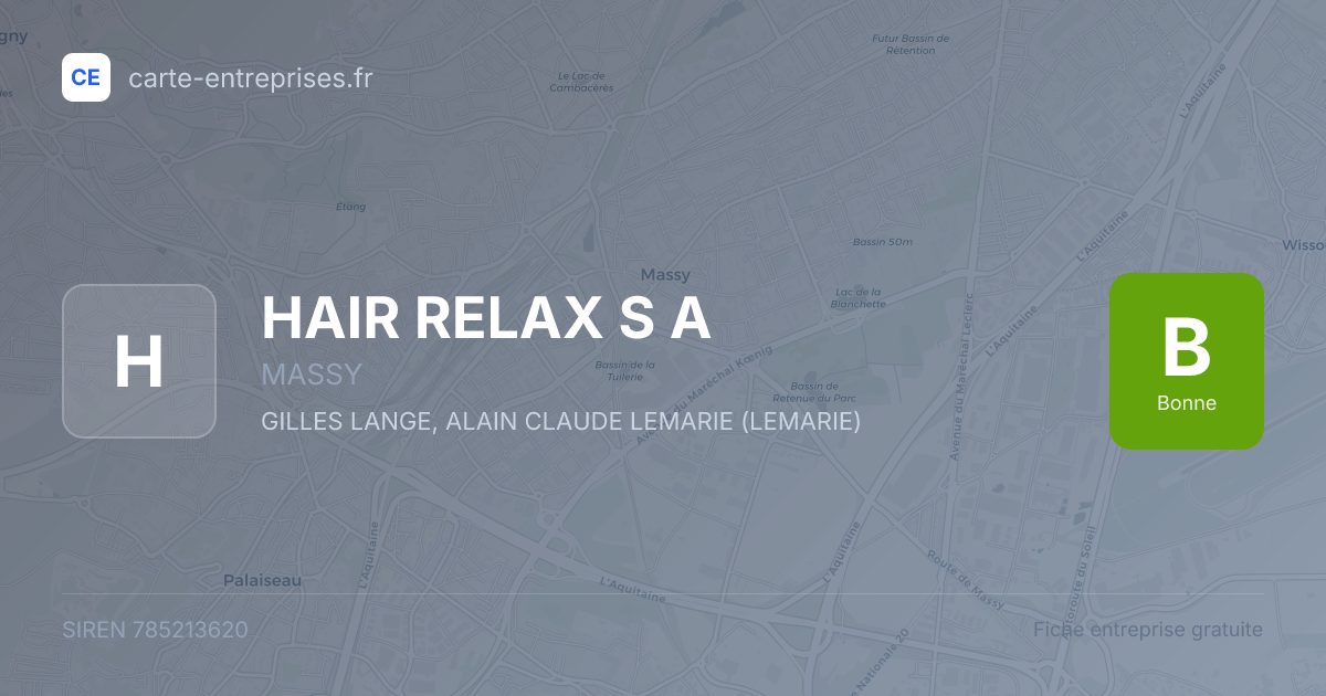 HAIR RELAX S A — 785213620 — carte-entreprises.fr