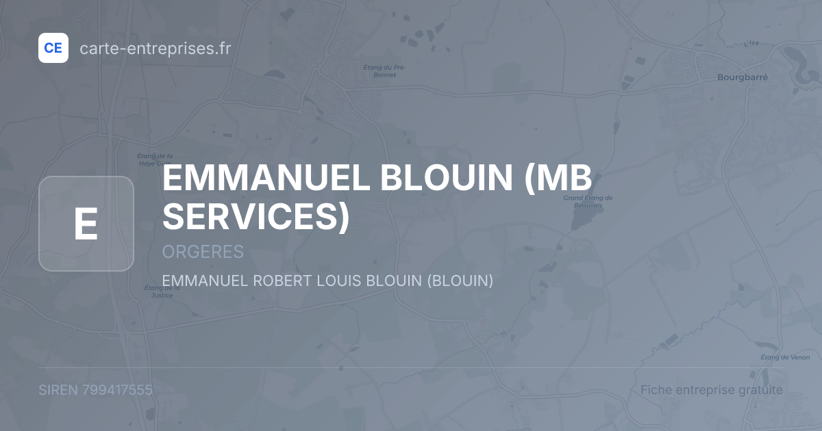 EMMANUEL BLOUIN (MB SERVICES) — 799417555 — carte-entreprises.fr