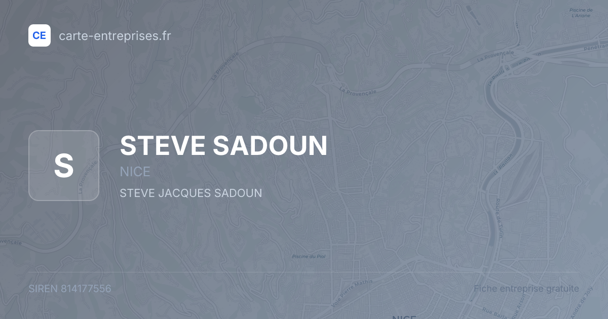 STEVE SADOUN — 814177556 — carte-entreprises.fr