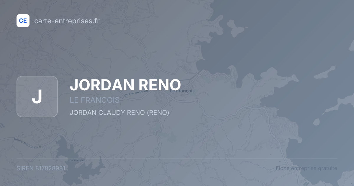 JORDAN RENO — 817828981 — carte-entreprises.fr