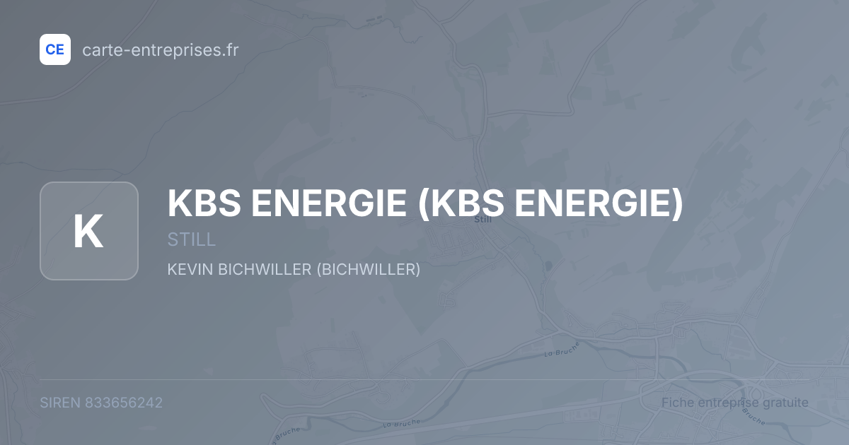 KBS ENERGIE (KBS ENERGIE) — 833656242 — carte-entreprises.fr