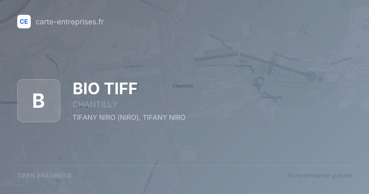 BIO TIFF — 884346008 — carte-entreprises.fr