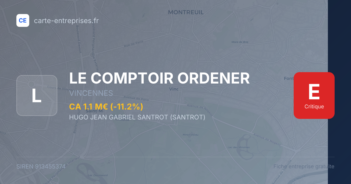 LE COMPTOIR ORDENER — 913455374 — carte-entreprises.fr