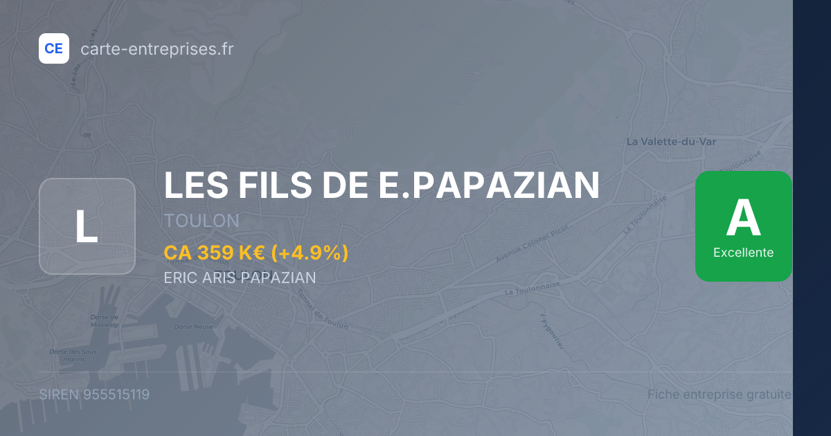 LES FILS DE E.PAPAZIAN — 955515119 — carte-entreprises.fr