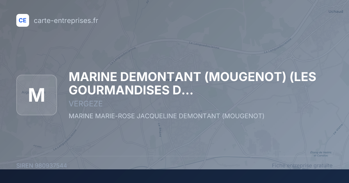MARINE DEMONTANT (MOUGENOT) (LES GOURMANDISES DE ZOCA) — 980937544 — carte-entreprises.fr
