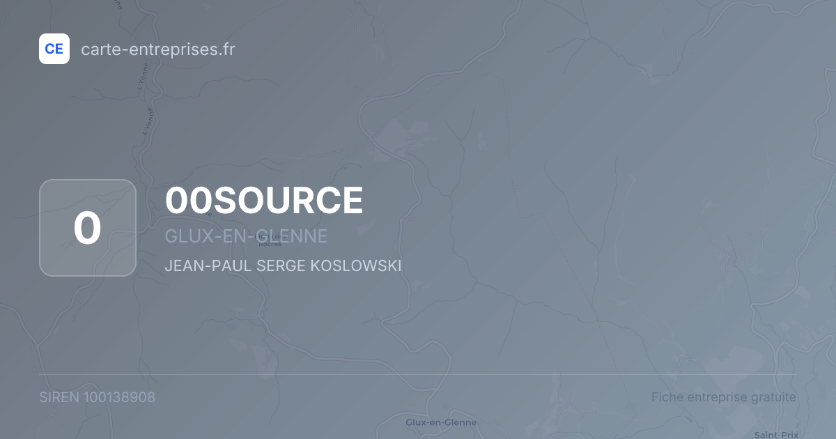 00SOURCE — 100138908 — fiche entreprise