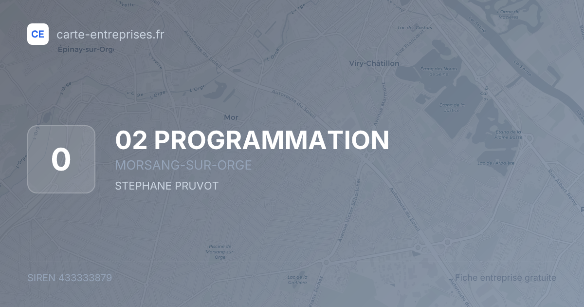 02 PROGRAMMATION — 433333879 — fiche entreprise