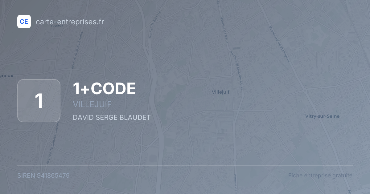 1+CODE — 941865479 — fiche entreprise
