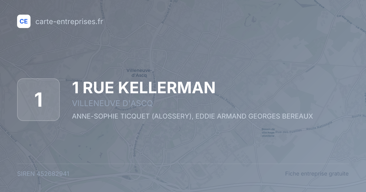 1 RUE KELLERMAN — 452682941 — fiche entreprise