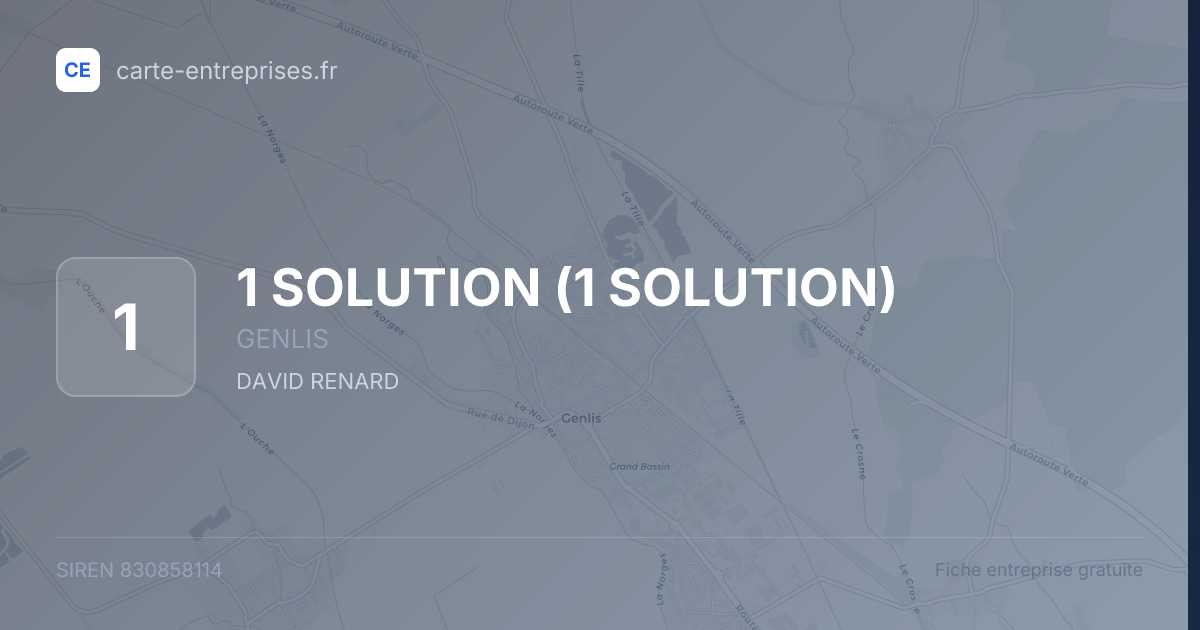 1 SOLUTION — 830858114 — fiche entreprise