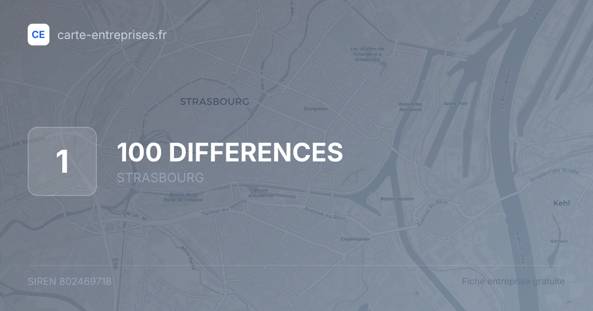 100 DIFFERENCES — 802469718 — fiche entreprise