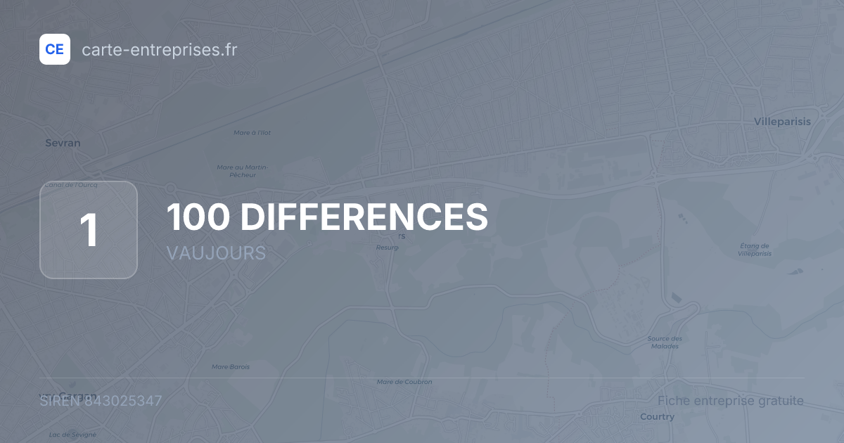 100 DIFFERENCES — 843025347 — fiche entreprise